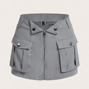 SHEIN ICON Women's Zipper Closure Flip Pocket Skirt